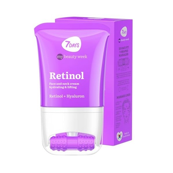 7Days Crème Visage aux Peptides + Masseur pour Rajeunissement, Lifting et Hydratation | Raffermit, lisse les rides, antioxyda...