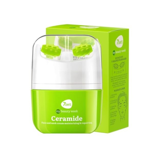 7Days Crème Visage aux Peptides + Masseur pour Rajeunissement, Lifting et Hydratation | Raffermit, lisse les rides, antioxyda...