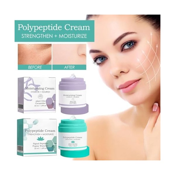 Grgowe 2PC Polypeptide Cream,Elephant Lala Retro Whipped Cream,Elephant Crème hydratante pour le visage aux polypeptides dél ...