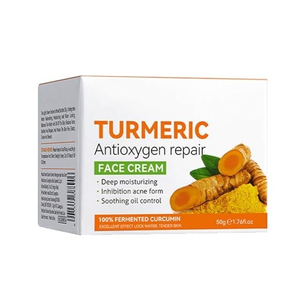 Crème Éclaircissant Curcuma Visage,Crème Anti-Rides Curcuma,Crèmes Réparatrice Curcumas Visage,Crèmes Curcumas Éliminateur de...