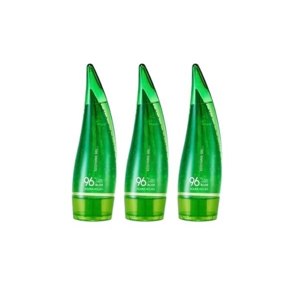 Holika Holika Lot de 3 gels apaisants à laloe vera à 96 % avec formule hydro 55 ml 