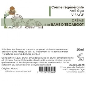 Crème à la Bave dEscargot - Anti-âge et Réparatrice - Parfaite contre les rides, Vergetures et pour traiter lAcné - 50ml