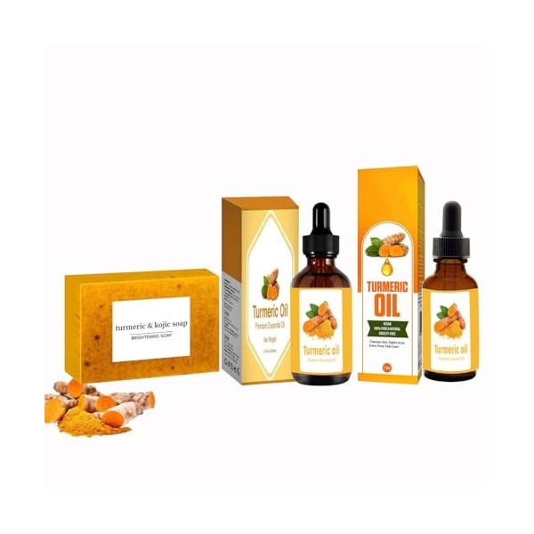 Turmeric Essential Oil For Face, Body Premium Essential Oil, Turmeric Savon, Set Hydratante Curcuma, Curcuma SéRum Correcteur...