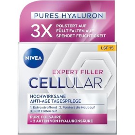 NIVEA Cellular Expert Filler Soin de jour anti-âge très efficace SPF 15, soin du visage extra raffermissant avec effet repulp