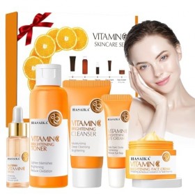 HASAIKA® Coffret de soins à la Vitamine C, Avec Sérum À La Vitamine C, Crème Hydratante à la Vitamine C, Ensemble Hydratant A...