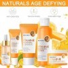 HASAIKA® Coffret de soins à la Vitamine C, Avec Sérum À La Vitamine C, Crème Hydratante à la Vitamine C, Ensemble Hydratant A...