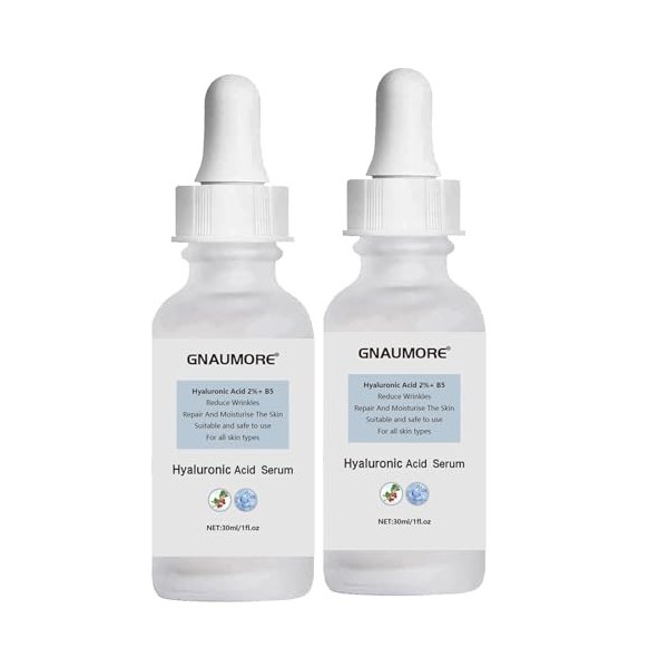 Acide Hyaluronique 2% et Vitamines B5,Sérum Léger pour le Visage,Acide Hyaluronique Serum Visage Hydratation,Essence Dacide 
