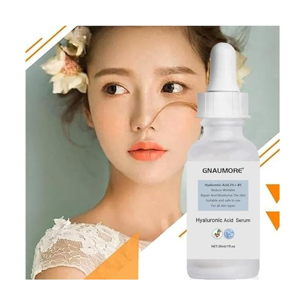 Acide Hyaluronique 2% et Vitamines B5,Sérum Léger pour le Visage,Acide Hyaluronique Serum Visage Hydratation,Essence Dacide 