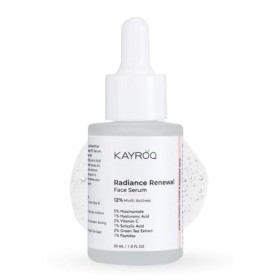 KAYROQ Radiance Renewal Sérum visage avec niacinamide, vitamine C et acide hyaluronique | Illumine la peau, unifie le teint e