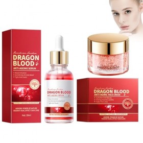 Crème anti-rides pour le visage + sérum sang de dragon - Crème nourrissante et rajeunissante pour réduire les ridules - Crème