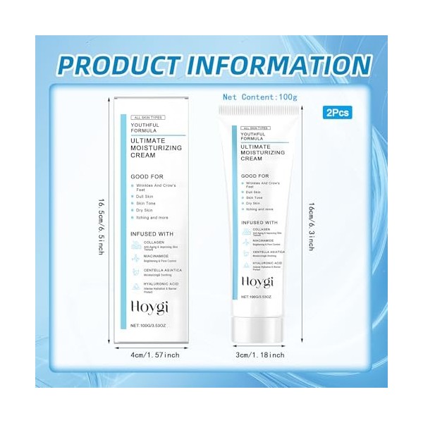 2 Tubes Centella Asiatica Creme,Crème Hydratante à la Centella,Crème Hydratante Visage,Gel Hydratant Visage,Skincare Coréenne