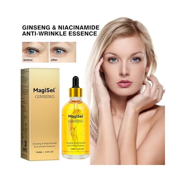 Huile Visage, Sérum Raffermissant Au Ginseng, Sérum Anti-âge, Favorise Une Récupération Cutanée Accélérée Et Combat Les Signe