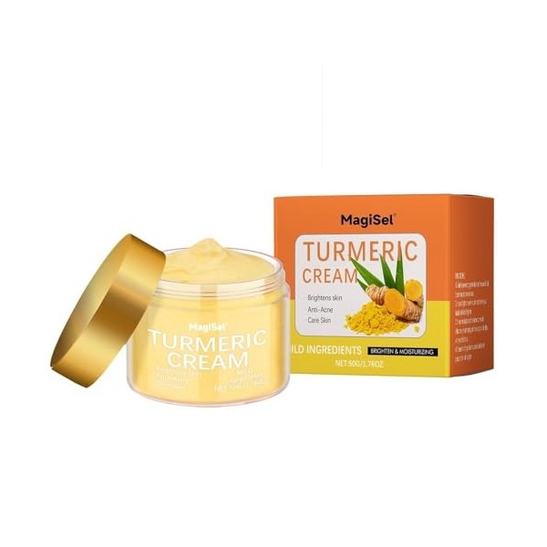 Crème Visage Au Curcuma, Crème Éclaircissante Au Curcumas, Crèmes Anti-rides Curcuma, Nourrissant Et Légèrement Hydratant, Ré