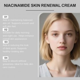 Niacinamide Bright Crème hydratante, Crème Hydratante Bio, Crèmes Visage Lissante Anti-Âge, Hydratation & Éclat, Nourrit, Lis