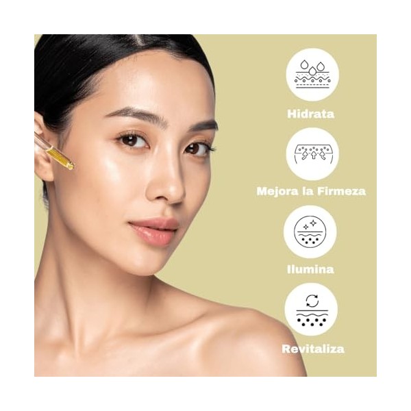 QKnatur - Sérum visage Baku Radiance - Au bakuchiol, coenzyme Q10 et rose musquée - Améliore lélasticité, léclat et les rid