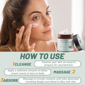 PRAOFRT Suif de Boeuf Crème Hydratant, Convient pour Hydrater la Peau, Profondeur Soulage la Sécheresse, 120 g