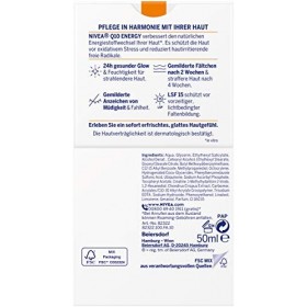 NIVEA Q10 ENERGY Crème de jour anti-rides à la vitamine C hydratante pour le visage avec Q10, vitamine C et extrait de guaran...