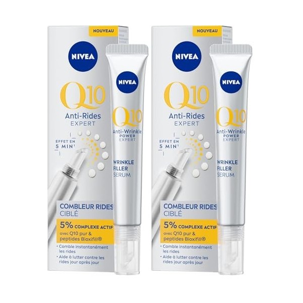 NIVEA Q10 ENERGY Crème de jour anti-rides à la vitamine C hydratante pour le visage avec Q10, vitamine C et extrait de guaran...