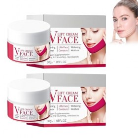 Lot de 2 crèmes de lifting pour le visage en V pour le visage, raffermissante et raffermissante pour le visage, crème rafferm