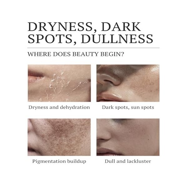 Lot de 3 crèmes nettoyantes et éclaircissantes pour le visage, hydratantes et nourrissantes, douces pour tous les types de pe...