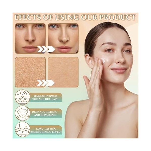 Crème Hydratante+Acide Hyaluronique Serum Visage,Ampoules Faciales,Sérum Visage Anti-Rides,Crème Barrière Hydratante-Soin Hyd