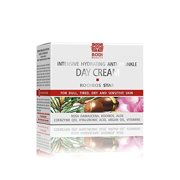 BODI BEAUTY Rooibos Star Crème de jour anti-rides 50 ml – Avec hyaluronique, Q10, huile dargan, aloe vera et filtres UV | So