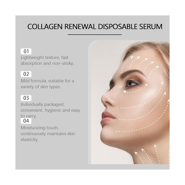 Sérum à Base De Collagène Régénérant En Flacons Jetables - 30 Pièces - Hydratation Intense, Anti-âge, Réparation Cutanée, Pea