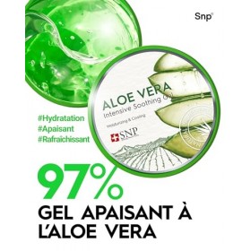 SNP Aloe Vera Intensive Soothing Gel – Hydratant Polyvalent avec Extrait de Feuilles d’Aloe Vera pour le Visage, le Corps, le