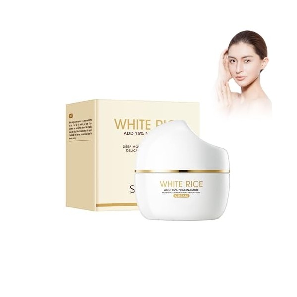 White Rice Crème éclaircissante pour le visage au riz Crème raffermissante anti-âge Crème hydratante au riz Hydratation profo
