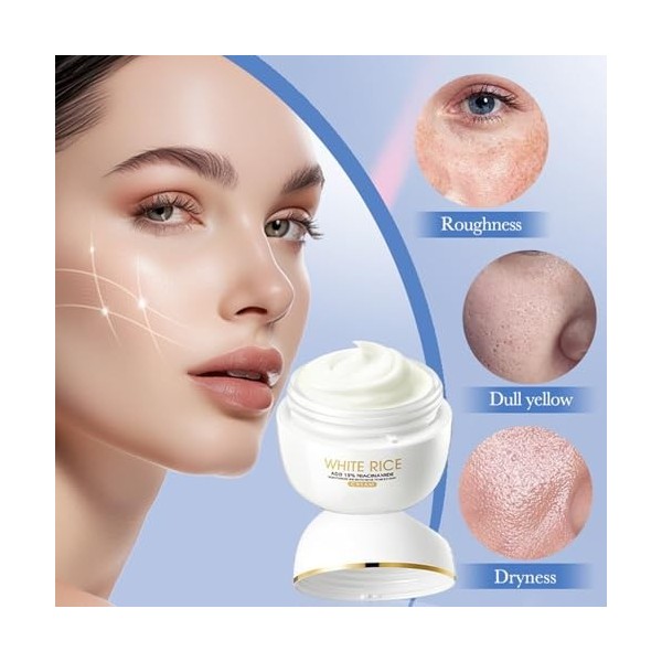 White Rice Crème éclaircissante pour le visage au riz Crème raffermissante anti-âge Crème hydratante au riz Hydratation profo