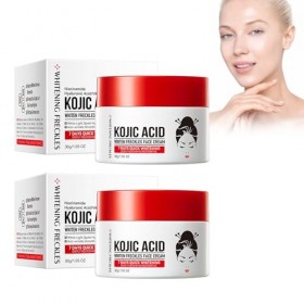 Lot de 2 crèmes éclaircissantes à lacide kojique pour le visage, crème hydratante et éclaircissante pour le visage, anti-rid