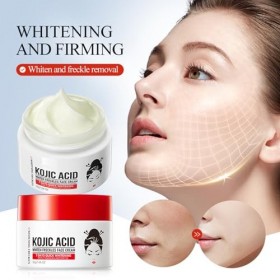 Lot de 2 crèmes éclaircissantes à lacide kojique pour le visage, crème hydratante et éclaircissante pour le visage, anti-rid