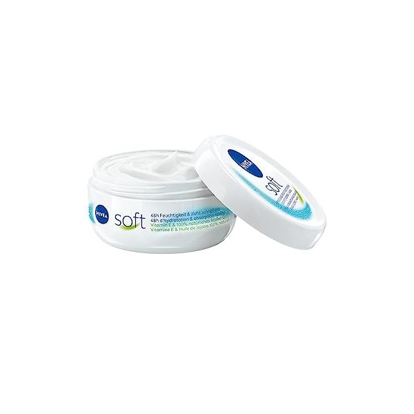 NIVEA Crème hydratante douce et rafraîchissante - Crème légère à la vitamine E et à lhuile de jojoba 100 % naturelle - Absor ...