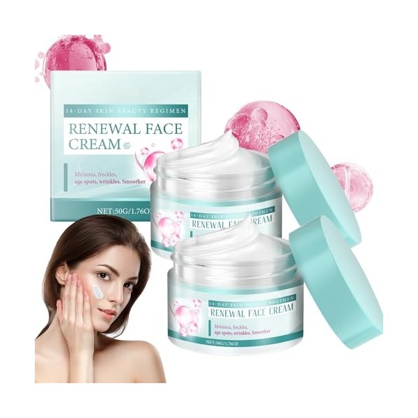 Renewal Lot de 2 crèmes hydratantes pour le visage, crème réparatrice et réparatrice, crème anti-rides Renewal pour le visage