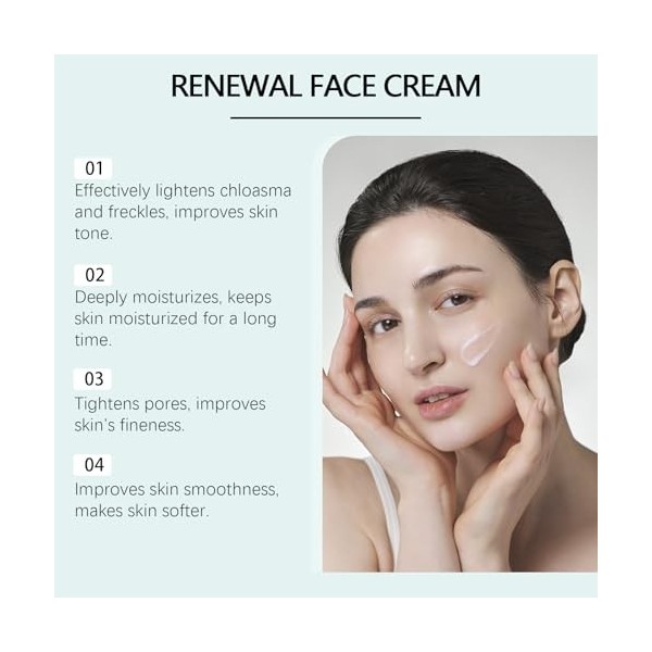 Renewal Lot de 2 crèmes hydratantes pour le visage, crème réparatrice et réparatrice, crème anti-rides Renewal pour le visage