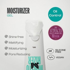 Men Rock Crème hydratante matifiante pour homme - Hydratant naturel pour le visage avec niacinamide et acide salicylique - Ré