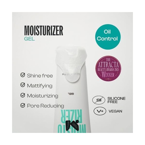 Men Rock Crème hydratante matifiante pour homme - Hydratant naturel pour le visage avec niacinamide et acide salicylique - Ré