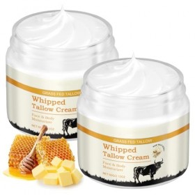 Beef Tallow for Skin, 120g Suif De BœUf Nourri à LHerbe, Tallow and Honey Balm, Hydratant Soins de la Peau au Suif de Bœuf, ...