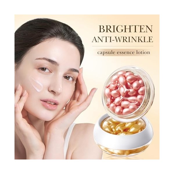 Crème Hydratante Pour Le Visage, 30 Pièces Capsule De Sérum Pour Le Visage Creme Anti Rides Femme Capsules Dessence Sérum De
