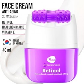 7Days Rejuvenating Face Cream with Retinol and Massager | Traitement anti-âge, hydratant et liftant efficace | Acide hyaluron