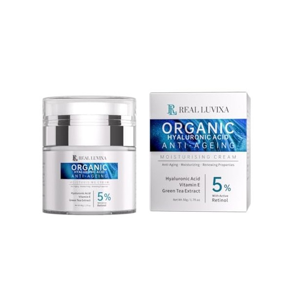 Anti, Wrinkel Crème Visage Jour et Nuit Rétinol, Collagène & Acide Hyaluronique | Vitamines A, B, C, E– Hydratante | Extrait ...