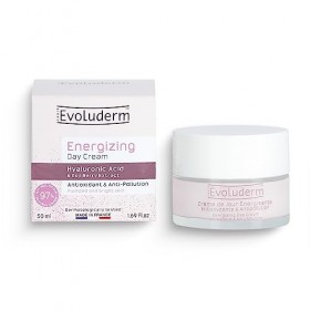 EVOLUDERM - Crème de Jour Énergisante Antioxydante & Anti-Pollution - 50 ml - 97% dOrigine Naturelle - Végan - Fabrication F