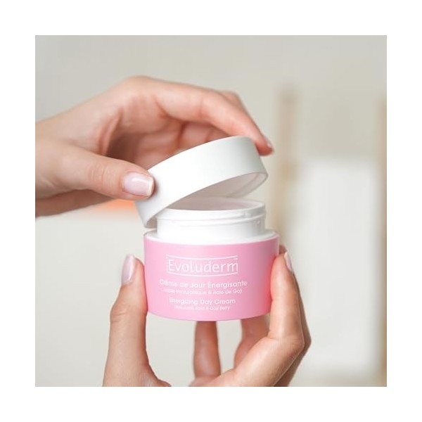 EVOLUDERM - Crème de Jour Énergisante Antioxydante & Anti-Pollution - 50 ml - 97% dOrigine Naturelle - Végan - Fabrication F