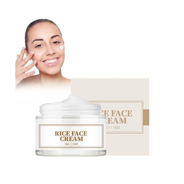 Crème Visage Au Riz, Crème Hydratante Anti-Âge Visage Crème Blanchissante Pour Le Visage Crème Visage Anti-Âge De Riz Crème B