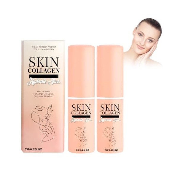 Baume Hydratant, 2 Pièces Wrinkle Moisturizing Balm Bâton De Sérum Hydratant Stimulant Le Collagène Collagen Multi Balm,Anti-