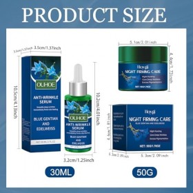 Crème de Jour redensifiante Gentiane Bleue Et Edelweiss,Edelweiss Sérum Anti-Rides Bio Gentiane Bleue,Naturels Crème Visage A
