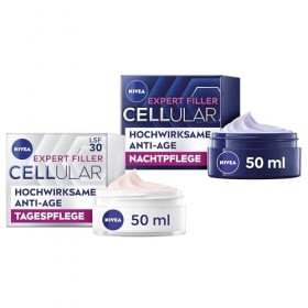 NIVEA Cellular Expert Filler Hyaluron Kit avec soin de jour et de nuit anti-âge, soin du visage extra raffermissant, soin de 