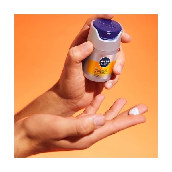 NIVEA MEN Active Energy Crème de soin du visage 50 ml revitalisante pour homme Crème hydratante à absorption rapide contre