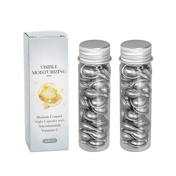 Capsules De Sérum Pour le Visage, 60 Capsules De Nicotinamide éclaircissantes Pour la Peau, Capsules De Soins Hydratantes Et 