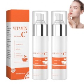 Sérum à la vitamine C pour femmes, so/in an/ti-taches pour le visage, sérum éclat vitaminé, resserre les pores, so/in éclairc...